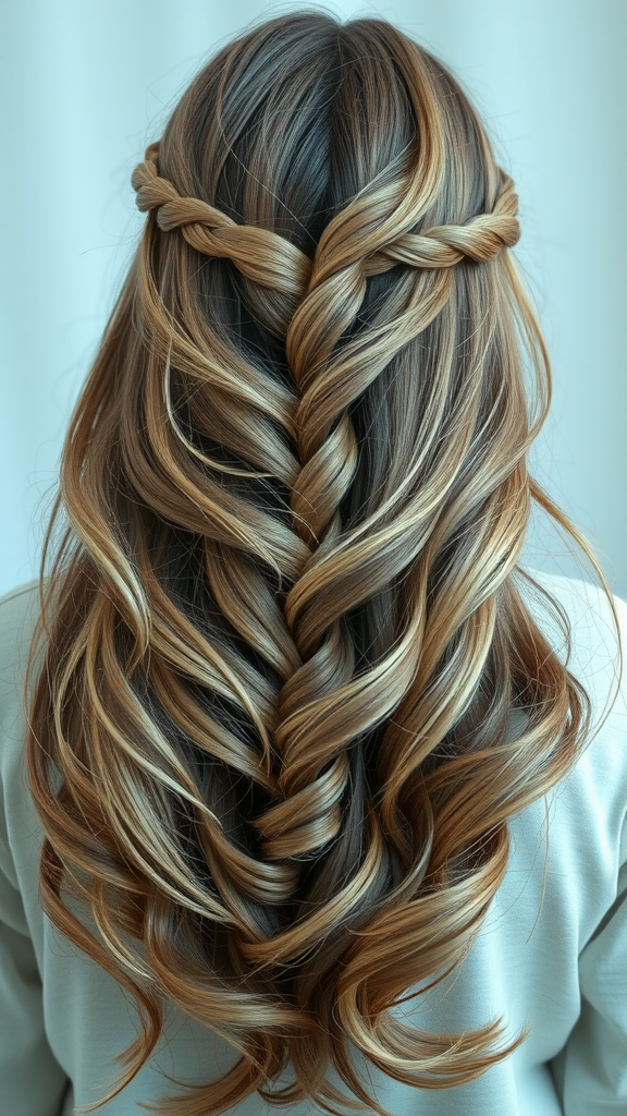A beautiful hairstyle featuring braided fringe and soft waves